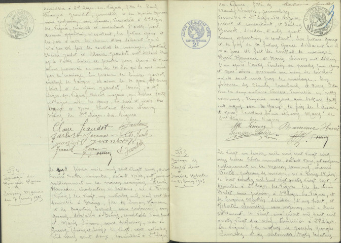 Saint-Léger-des-Vignes : actes d'état civil (mariages).