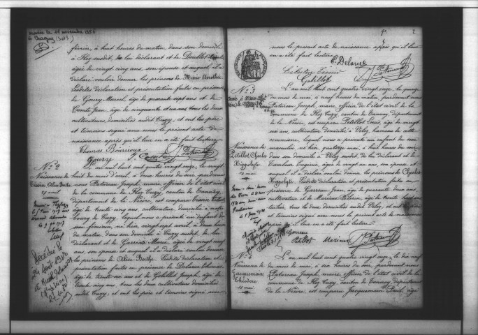 Flez-Cuzy : actes d'état civil.