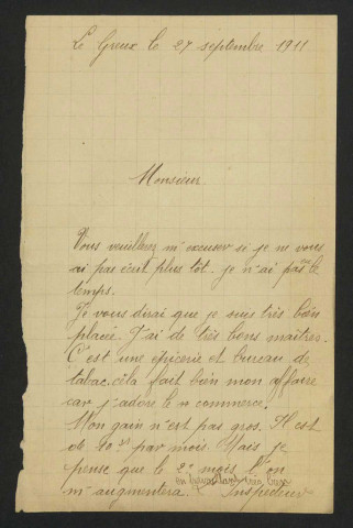 CHEVREAU (Jeanne), au Greux, commune d'Urzy (Nièvre) : 1 lettre.