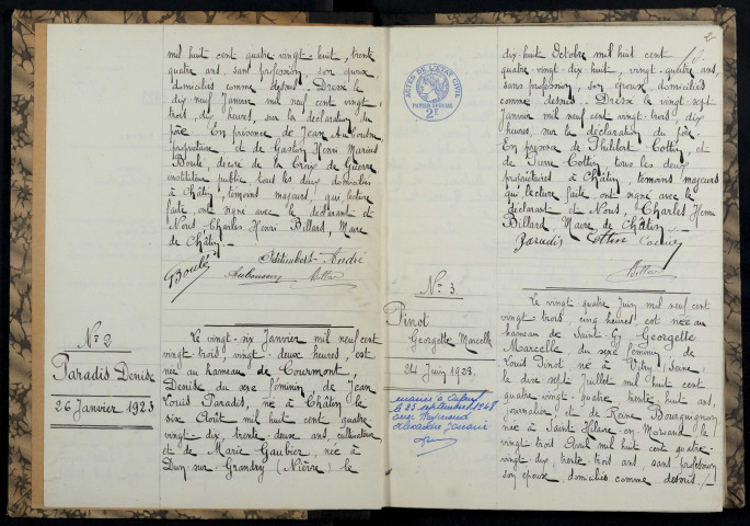 Châtin : actes d'état civil.