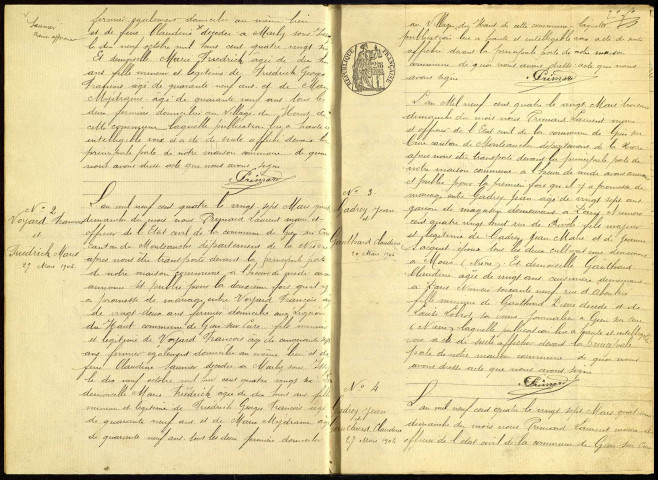 Gien-sur-Cure : actes d'état civil.