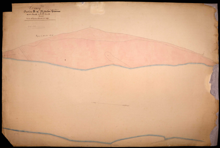 Tracy-sur-Loire, cadastre ancien : plan parcellaire de la section B dite des Girarmes, feuille 6 et de la section D dite de Bois Gibault, feuille 6, annexe