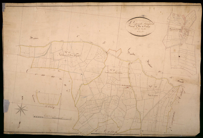Saint-Léger-de-Fougeret, cadastre ancien : plan parcellaire de la section C dite de Poiseux, feuille 4