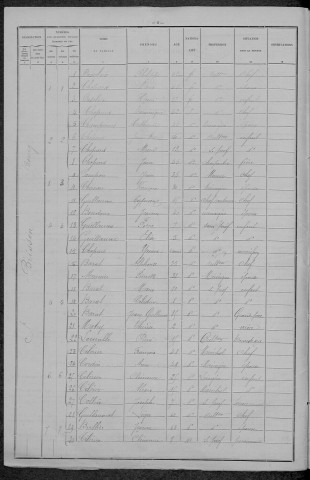Saint-Brisson : recensement de 1896