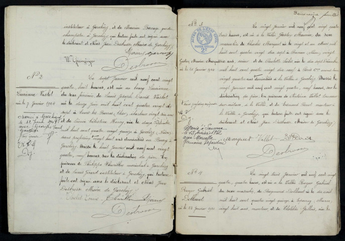 Garchizy : actes d'état civil (naissances).