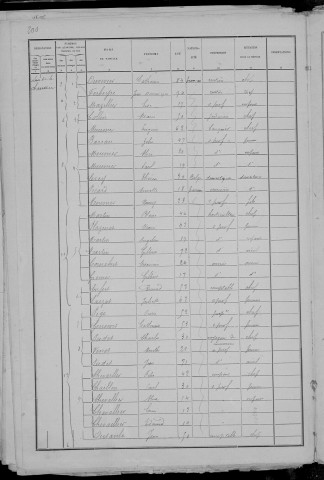 Nevers, Quartier du Croux, 20e sous-section : recensement de 1891