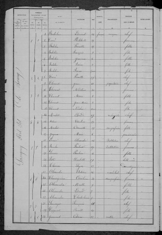 Savigny-Poil-Fol : recensement de 1886