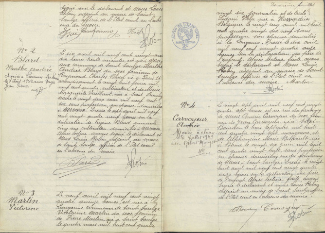 Saint-Saulge : actes d'état civil (naissances).