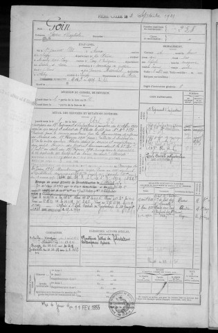 Bureau de Nevers, classe 1909 : fiches matricules n° 257 à 690