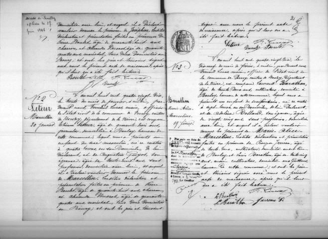 Perroy : actes d'état civil.