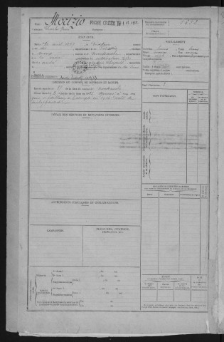 Bureau de Nevers, classe 1917 : fiches matricules n° 1691 à 2096