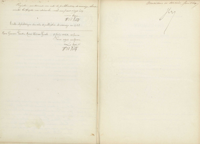 Talon : actes d'état civil.