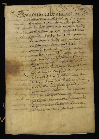 Biens et droits. - Rente personnelle, vente par Esmalle avocat à Saint-Pierre-le-Moûtier et Breton sa femme, constitution pour Fougnot marchand à Decize : copie du contrat du 12 avril 1636 rétrocédé en 1637 à Millin.
