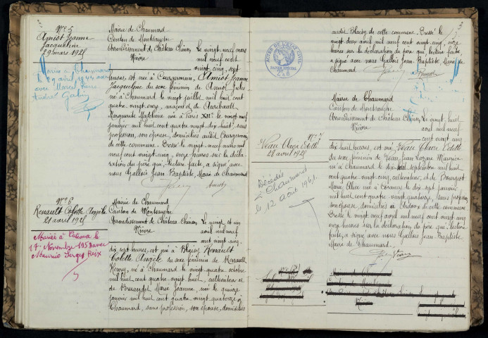 Chaumard : actes d'état civil.