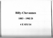 Billy-Chevannes : actes d'état civil (décès).