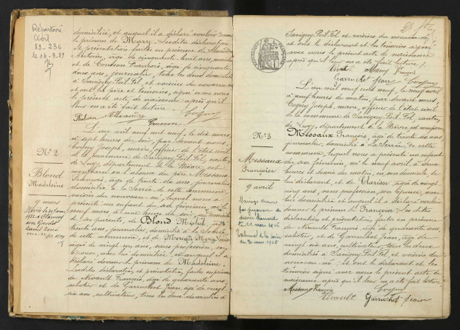 Savigny-Poil-Fol : actes d'état civil.