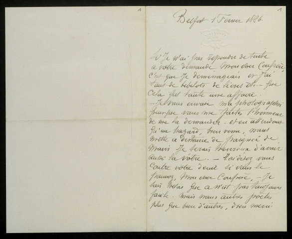 OGIER D'IVRY (comte), officier militaire et poète : 3 lettres, manuscrit.
