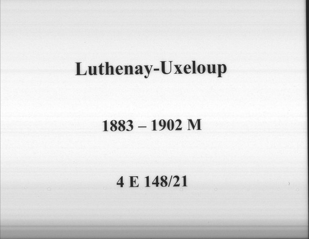 Luthenay-Uxeloup : actes d'état civil (mariages).