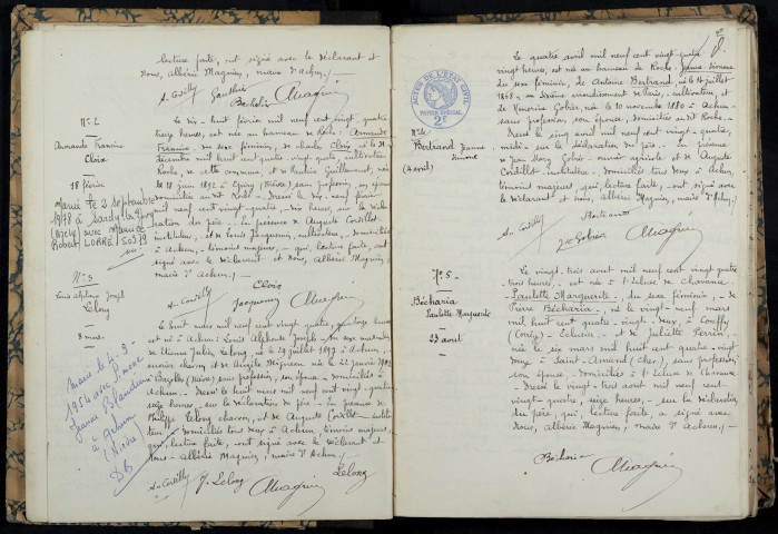 Achun : actes d'état civil.