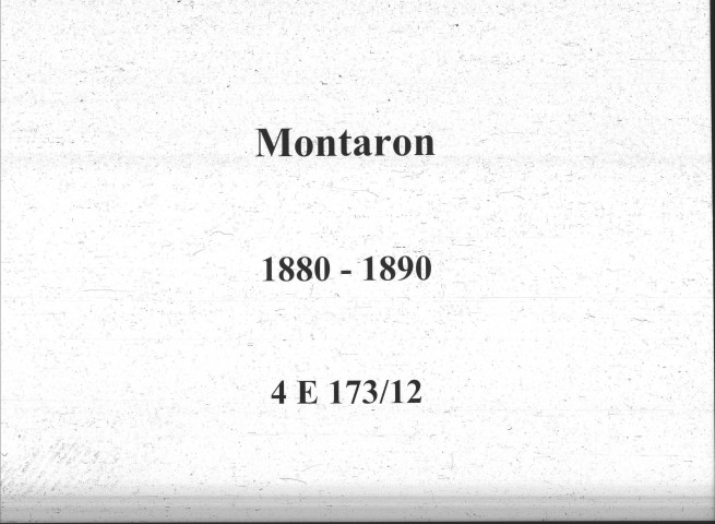 Montaron : actes d'état civil.