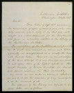 HENRY (Joseph), membre de la Smithsonian Institution à Washington : 1 lettre.