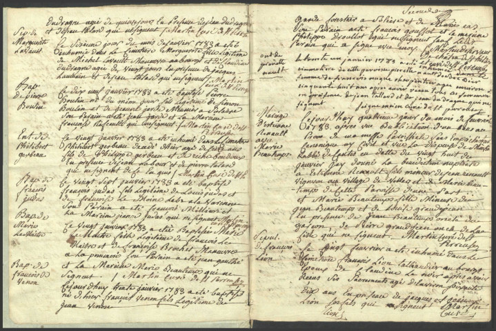 Saint-Péreuse : registres paroissiaux.