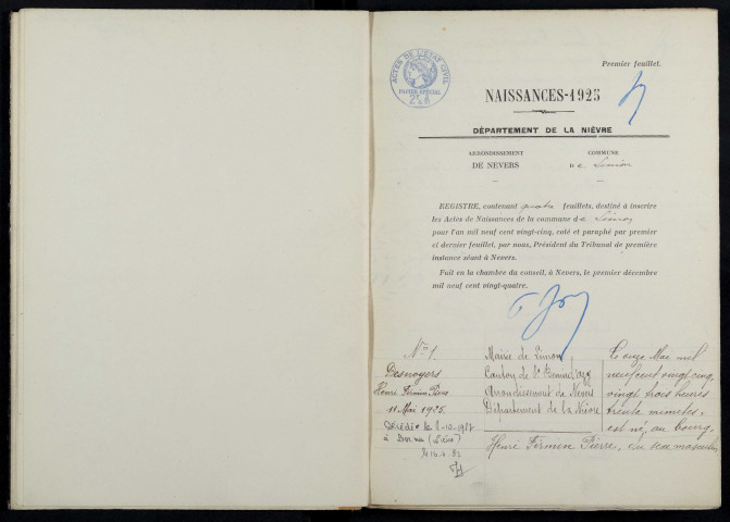 Limon : actes d'état civil.