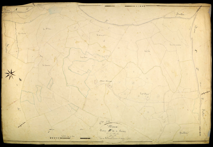 Moux-en-Morvan, cadastre ancien : plan parcellaire de la section B dite de Chevigny, feuille 5
