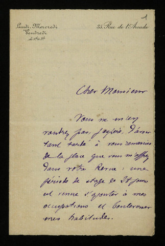 BERNARD (L.) : 1 lettre.