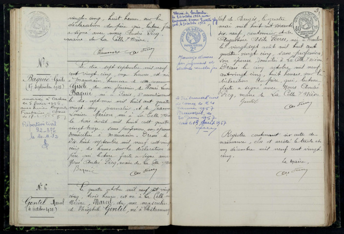 La Celle-sur-Nièvre : actes d'état civil.