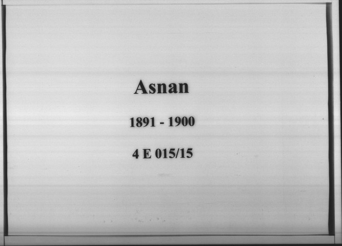 Asnan : actes d'état civil.