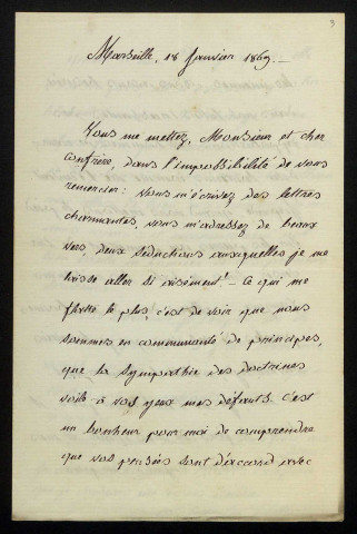 FLOTTE (Gaston, baron de), poète à Marseille (1805-1882) : 5 lettres.