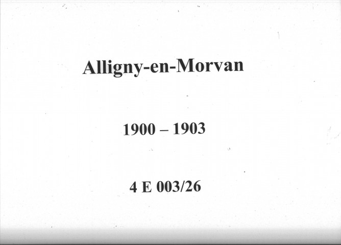 Alligny-en-Morvan : actes d'état civil.