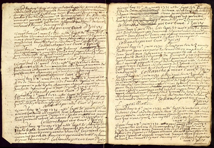 Epiry : registres paroissiaux.