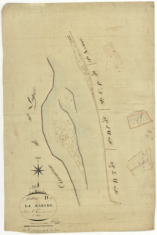 La Marche, cadastre ancien : plan parcellaire de la section D dite de la Marche, feuille 4