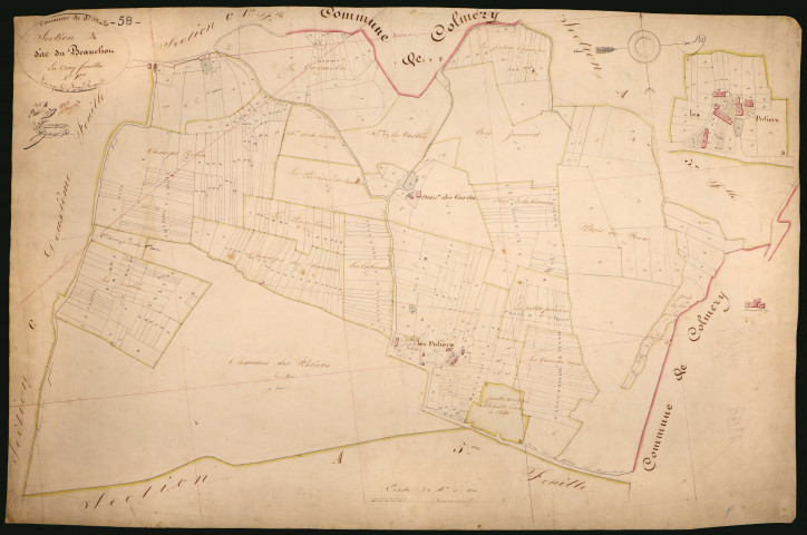 Saint-Malo-en-Donziois, cadastre ancien : plan parcellaire de la section A dite du Beauchot, feuille 4