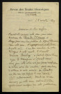 FUNCK-BRENTANO (Frantz), écrivain, membre de la Société des études historiques (1862-1947) : 3 lettres.