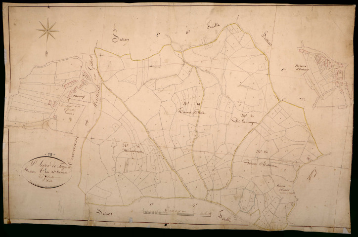 Saint-Léger-de-Fougeret, cadastre ancien : plan parcellaire de la section C dite de Poiseux, feuille 5