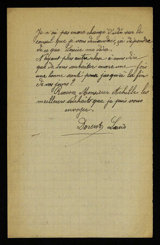 DORENT (Louis Gustave), enfant assisté de la Seine placé à Beaumont-la-Ferrière : 11 lettres.