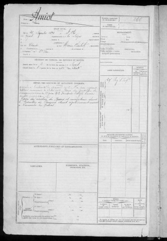 Bureau de Nevers, classe 1916 : fiches matricules n° 265 à 714
