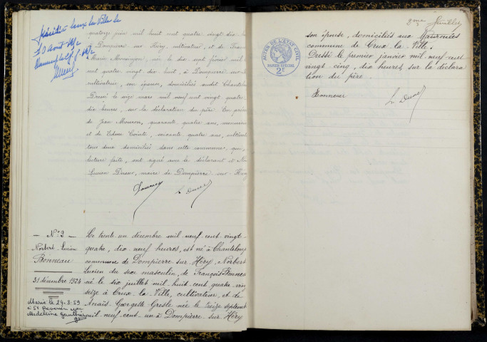 Dompierre-sur-Héry : actes d'état civil.