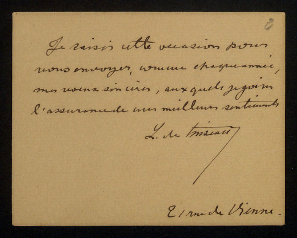 TINSEAU (Léon de), écrivain (1842-1921) : manuscrit.