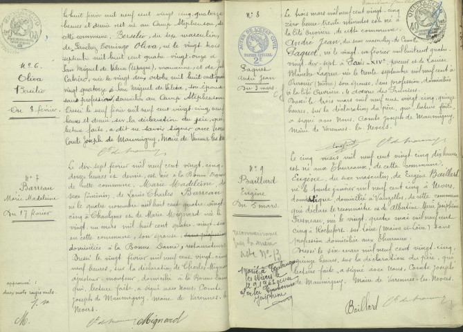 Varennes-lès-Nevers : actes d'état civil (naissances).