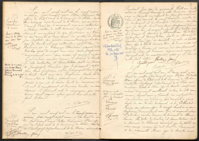 Mhère : actes d'état civil.