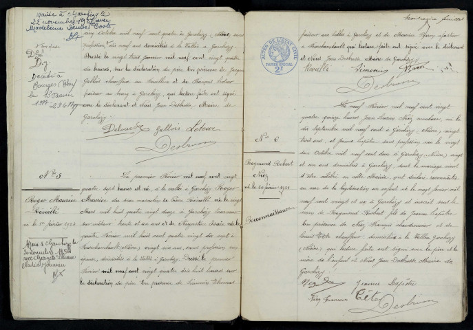 Garchizy : actes d'état civil (naissances).