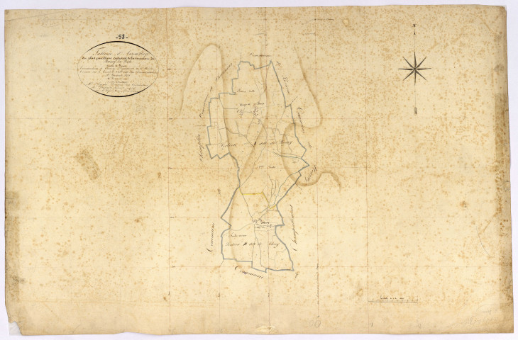 Bussy-la-Pesle, cadastre ancien : tableau d'assemblage