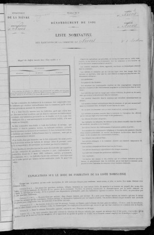 Nevers, Quartier du Croux, 3e sous-section : recensement de 1891