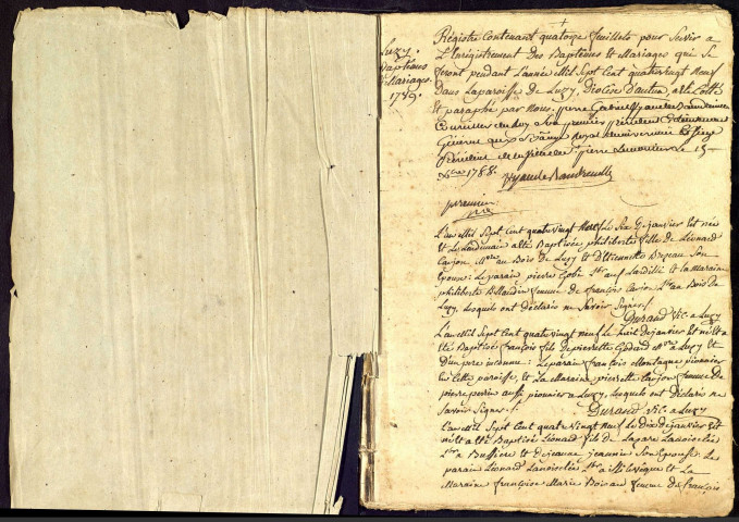 Luzy : registres paroissiaux.