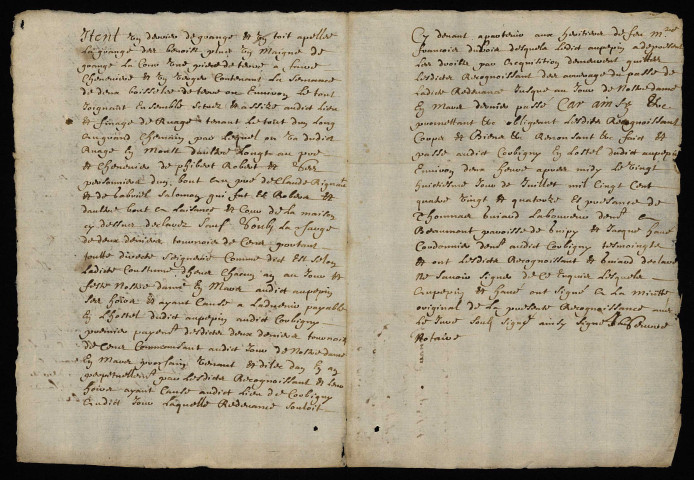 Tenures roturières à Corbigny et ses environs, opposition sur la saisie du fief de Cervon : extraits du terrier.