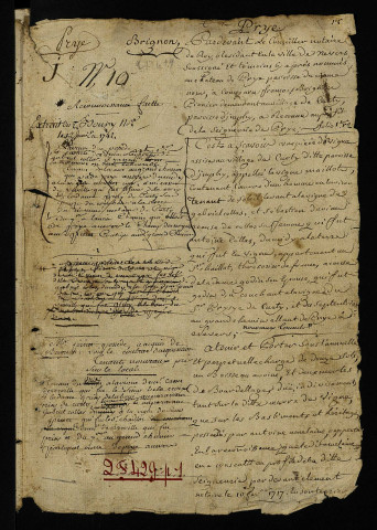 Reconnaissances de biens au profit de la seigneurie de Prye, extraites du terrier établi par Boury.